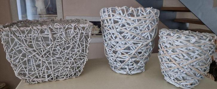 Caches pots en osier, Jardin & Terrasse, Bacs à fleurs & Jardinières, Utilisé, Enlèvement