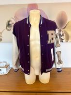 Oversized baseball jacket vintage / college jacket - maat L, Porté, Enlèvement ou Envoi, Taille 52/54 (L), Violet