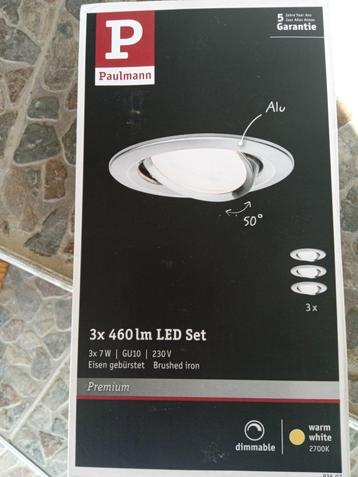 6 inbouwspots led paulmann kantelbaar, Neuf, Enlèvement ou Envoi, Spot encastrable ou Spot mural, Métal ou Aluminium