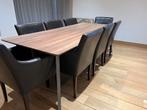 Eettafel met 8 zetelstoelen, Huis en Inrichting, Ophalen, Gebruikt, 100 tot 150 cm, 200 cm of meer