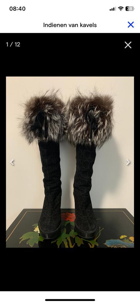 Laatzen/bont van Dior, Kleding | Dames, Wintersportkleding, Zo goed als nieuw, Maat 36 (S), Ophalen of Verzenden