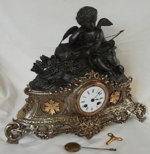 pendule de cheminée antique amor, Antiquités & Art, Antiquités | Horloges, Enlèvement