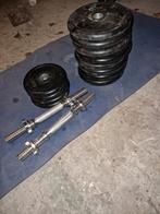 rubberen gietijzeren standaard halterschijf total 55kg, Sport en Fitness, Ophalen