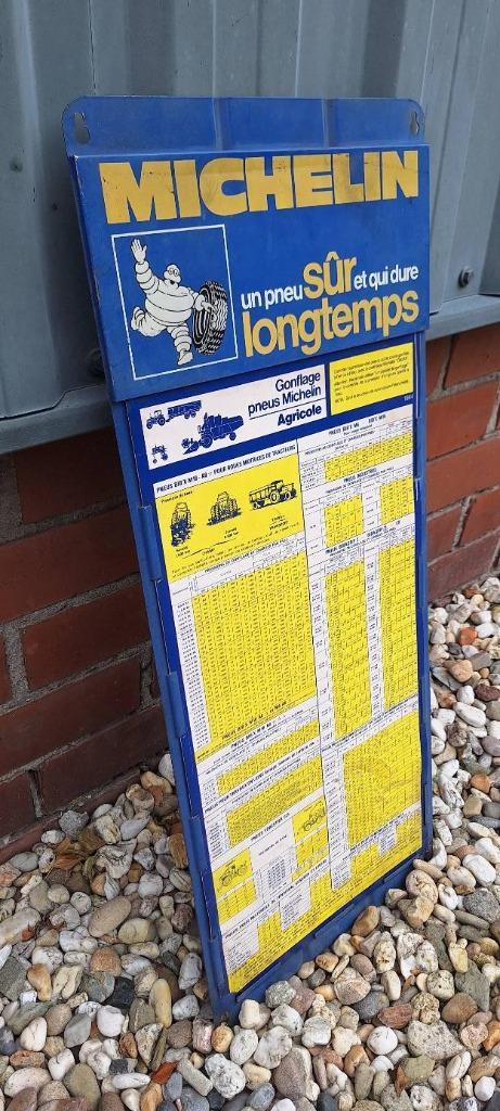 Vintage Michelin bandentabel - Agricole uit 1984., Verzamelen, Merken en Reclamevoorwerpen, Gebruikt, Reclamebord, Ophalen of Verzenden