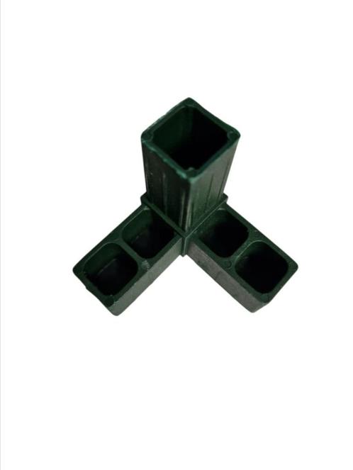 Hoekstukje 3 weg 20 x 20 x 1,5 mm 3-weg Haaks Groen, Dieren en Toebehoren, Vogels | Hokken en Kooien, Nieuw, Volière, Kunststof