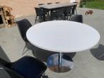 keukentafel rond 120cm met 4 stoelen, Huis en Inrichting, Overige materialen, 100 tot 150 cm, 100 tot 150 cm, Rond