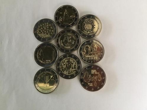 9 verschillende unc munten, Postzegels en Munten, Munten | Europa | Euromunten, 2 euro, België, Ophalen of Verzenden
