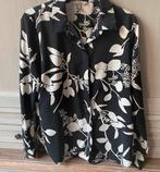 Blouse zwart met crème print H&M maat XS 34, Ophalen of Verzenden, Zo goed als nieuw, Maat 34 (XS) of kleiner, Zwart