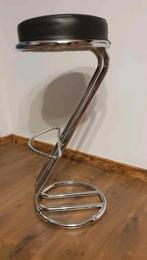 Lot de 4 tabourets hauts noirs en pieds chromés, Maison & Meubles, Tabourets de bar, Neuf, Avec repose-pieds, Métal, 4 tabourets