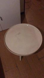 Witte houten ronde salontafel, Huis en Inrichting, Tafels | Salontafels, Ophalen, Gebruikt, 50 tot 100 cm, Rond