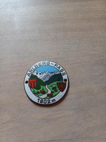 emaille car badge radiator jaren 50, Enlèvement, Utilisé
