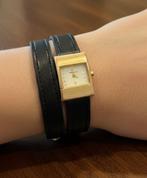 Rodania horloge vergulde dubbele wikkelarmband van 40cm leer, Handtassen en Accessoires, Overige merken, Polshorloge, Ophalen of Verzenden