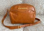LOUISE FONTAINE cognac leren tas van struisvogel, Handtassen en Accessoires, Ophalen of Verzenden, Leer