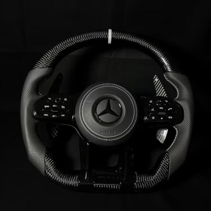 Mercedes DIKKE stuur upgrade AMG black on black, Auto-onderdelen, Besturing, Mercedes-Benz, Nieuw, Ophalen of Verzenden