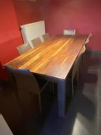 Houten tafel + 8 stoelen goede staat, Huis en Inrichting, Tafels | Eettafels, Ophalen, Gebruikt, Vijf personen of meer, Rechthoekig