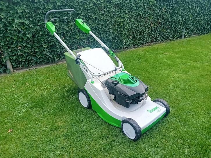 Robuuste viking grasmaaier 53cm, Tuin en Terras, Grasmaaiers, Zo goed als nieuw, Benzine-grasmaaier, Cirkelmaaier, Opvangzak, Ophalen