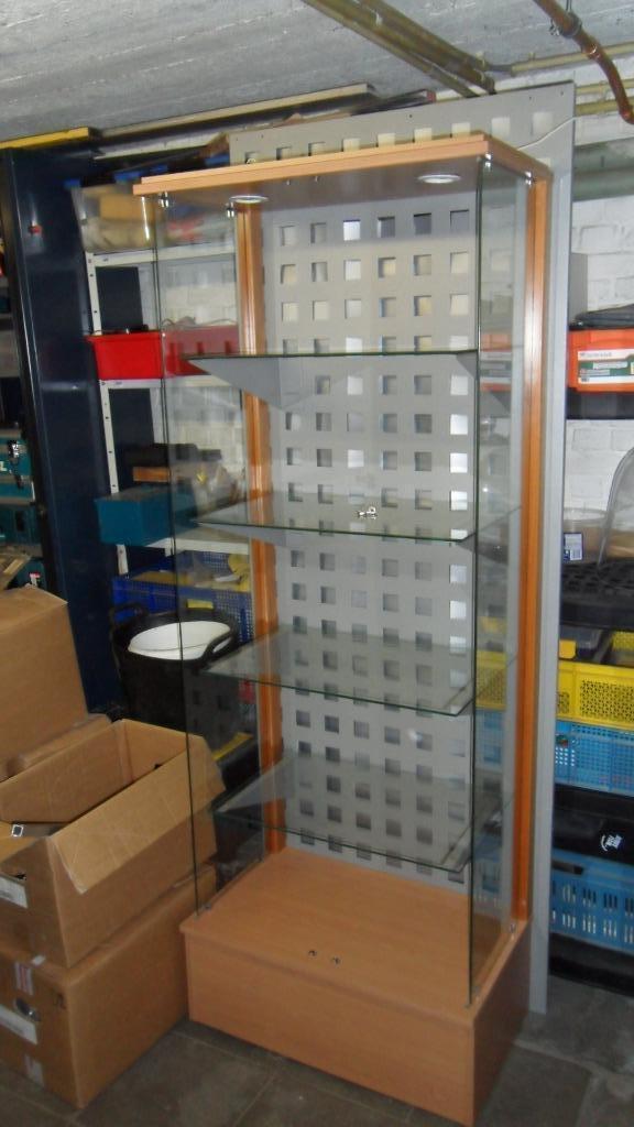 vitrinekast, Huis en Inrichting, Kasten | Vitrinekasten, Gebruikt, 200 cm of meer, 50 tot 100 cm, 25 tot 50 cm, Met deur(en), Met plank(en)
