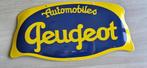Plaque émaillée Peugeot 60 cm x 30 cm bombée, Ophalen of Verzenden