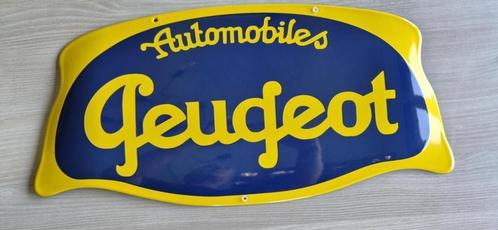 Plaque émaillée Peugeot 60 cm x 30 cm bombée, Verzamelen, Merken en Reclamevoorwerpen, Ophalen of Verzenden