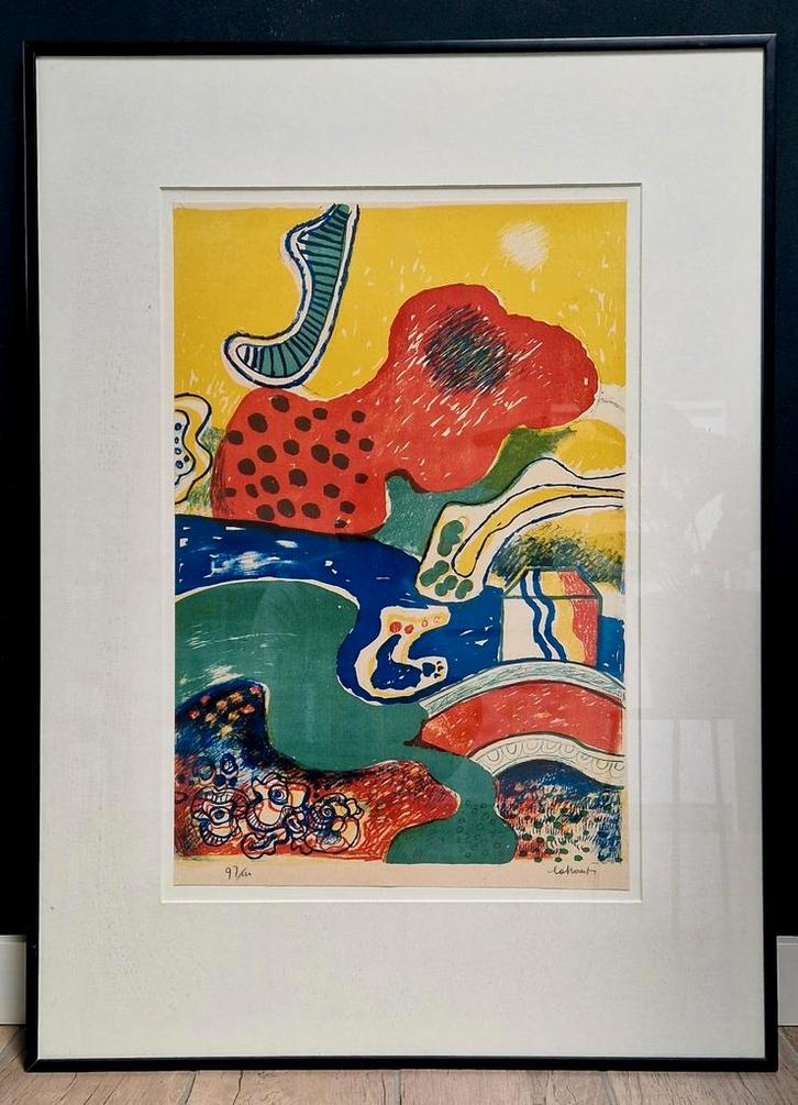 Litho Jan Cobbaert - Abstract landschap, Antiek en Kunst, Kunst | Litho's en Zeefdrukken, Ophalen