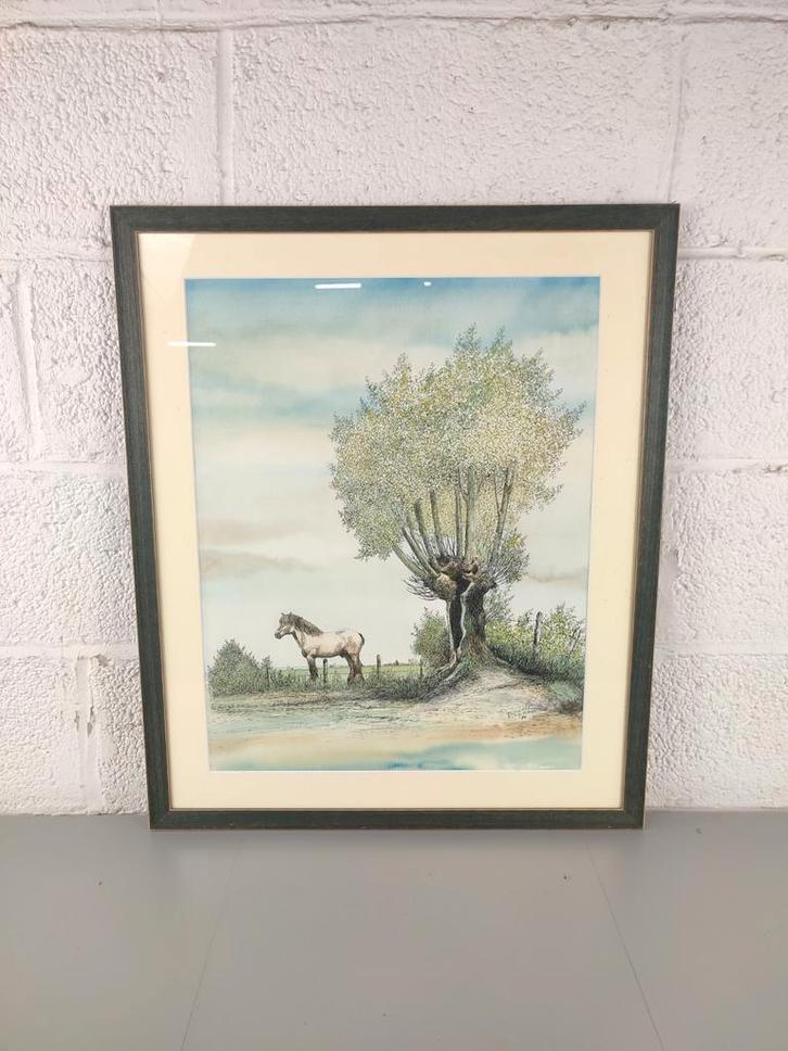 Vic Buys - tekening boerenpaard, Antiek en Kunst, Kunst | Tekeningen en Fotografie, Ophalen of Verzenden
