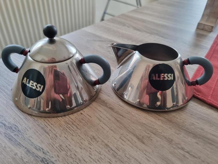 Alessi melk en suikerpotje als SET van 2, Huis en Inrichting, Keuken | Servies, Zo goed als nieuw, Ophalen of Verzenden
