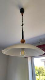 Lampe suspension bois et verre, Maison & Meubles, Enlèvement, Comme neuf, Verre