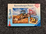 Ravensburger puzzel - Bouwmachines aan het werk - 3 X 49, Enlèvement, Utilisé