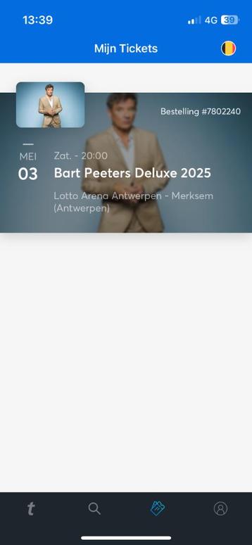 Tickets Bart Peeters deluxe 3/5/2025, Deux personnes, Mai, Autres types