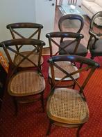 4 retro rieten (rotan) bistrostoelen, Antiek en Kunst, Ophalen