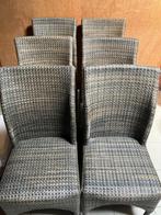6 rotan stoelen, Huis en Inrichting, Stoelen, Ophalen, Gebruikt, Riet of Rotan, Grijs