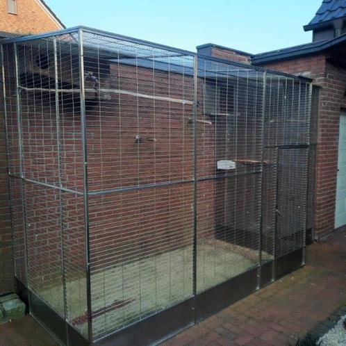 Roestvrijstalen voliere-kooi-hok-kot-ren voor binnen/buiten., Animaux & Accessoires, Oiseaux | Cages & Volières, Comme neuf, Enlèvement