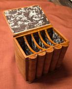 Vintage lederen opbergbox/boekenrug-imitatie, Ophalen of Verzenden