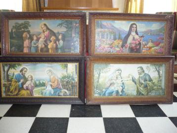 4 antieke religieuze schilderijen