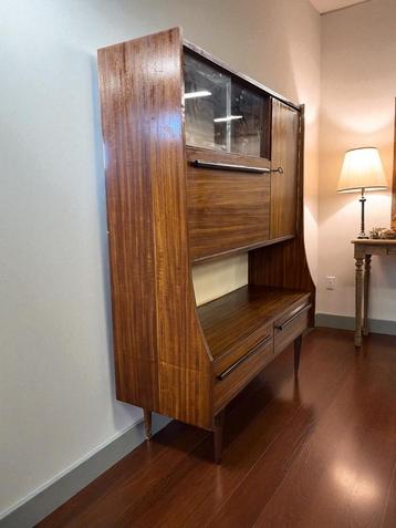 Armoire vintage en bois avec zone d'expose/meuble de bar, Enlèvement ou Envoi