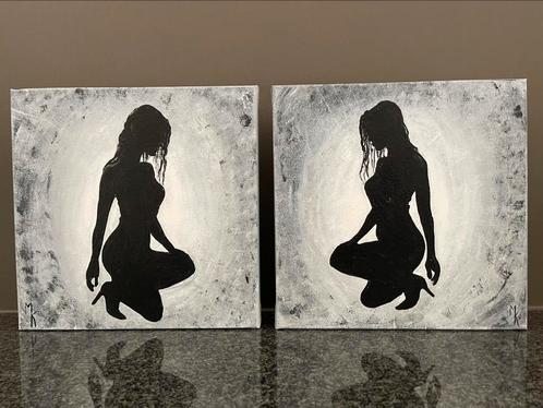 Koppel sensuele schilderijen Mk Art, Antiek en Kunst, Kunst | Schilderijen | Modern, Ophalen of Verzenden