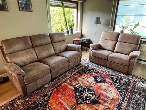 Medalounger Salon; 3-zit relax + 2-zit, Huis en Inrichting, Zetels | Complete zithoeken, Zo goed als nieuw, Leer, Ophalen