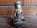 Klein bronzen verguld Boeddha beeld., Antiek en Kunst, Ophalen of Verzenden