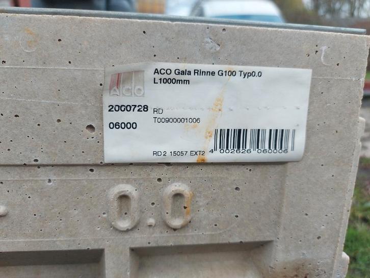 ACO Gala G100 Afvoergoot, Doe-het-zelf en Bouw, Buizen en Afvoer, Zo goed als nieuw, Afvoer, Inox, Minder dan 2 meter, 80 mm of meer