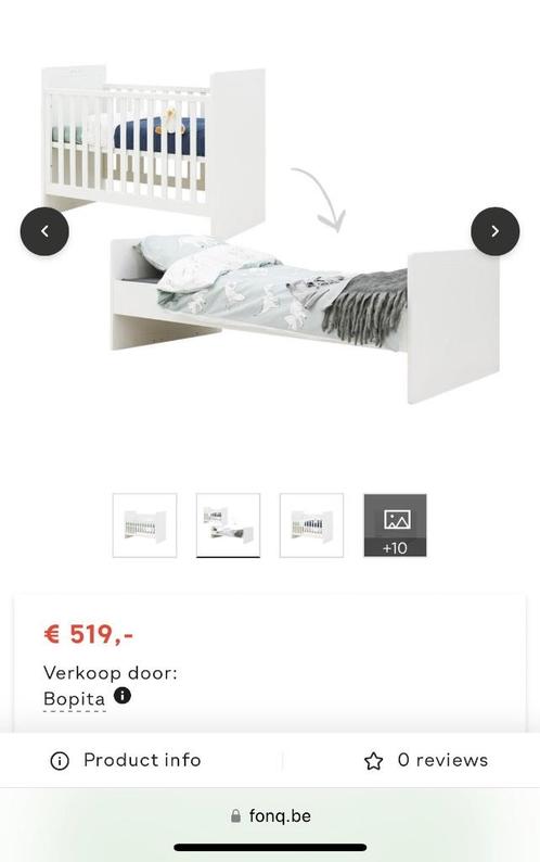 Kinderbed Bopita, Enfants & Bébés, Chambre d'enfant | Lits, Comme neuf, 160 à 180 cm, 70 à 85 cm, Sommier à lattes, Matelas, Enlèvement