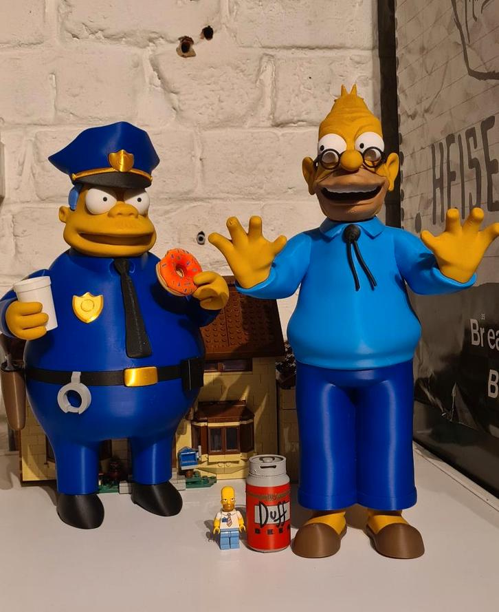 Figurines Collection XL – Chef Wiggum & Abe Simpsons, Collections, Cinéma & Télévision, Neuf, TV, Enlèvement ou Envoi