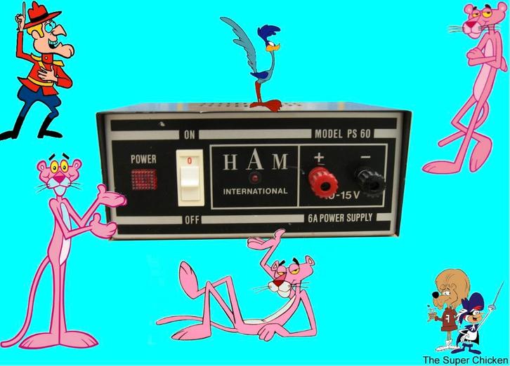 Alimentation Ham International PS 60, 6 A, Télécoms, Émetteurs & Récepteurs, Comme neuf, Émetteur et Récepteur, Enlèvement ou Envoi