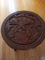 Tafel hout gesculpteerd chinees diam. 75cm, Antiek en Kunst, Ophalen