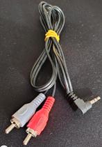 Cable   mini jack 3,5 mm - RCA  ( rouge et blanc * mâles ) ., Enlèvement ou Envoi, Comme neuf, Moins de 2 mètres, Câble de haut-parleur