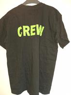 t-shirts : zwart + felgroen, met tekst : CREW op de rugzijde, Enlèvement, Comme neuf, Noir