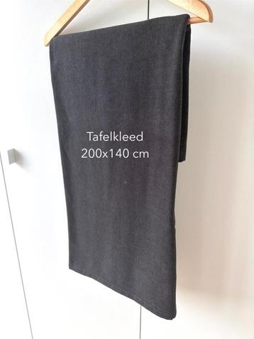 Tafelkleed 200x140 cm, mooie staat, tafellinnen, antraciet, Enlèvement, Comme neuf