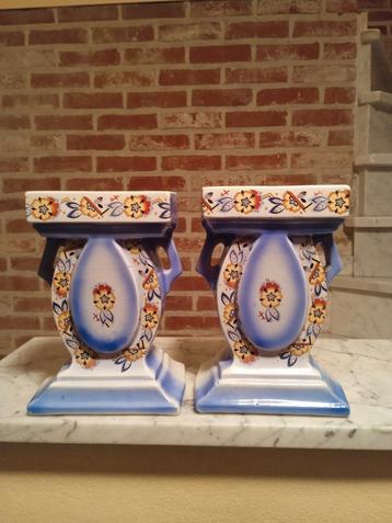 Antieke Belgische Koppel Vazen  beschikbaar voor biedingen