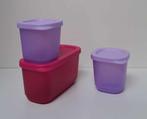 Tupperware « Mini Cubix » Roze & Paars - Promo, Nieuw, Ophalen of Verzenden, Paars, Bus of Trommel