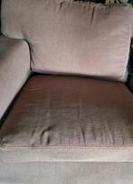 Bruine zetel stof te koop  3zit spotprijs€15 weg is weg, Huis en Inrichting, Ophalen, Driepersoons, Zo goed als nieuw, Rechte bank