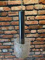 Vintage jaren 60 chroom glas hanglamp, Ophalen of Verzenden